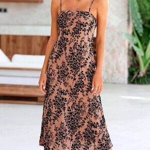Dark apricot midi dress